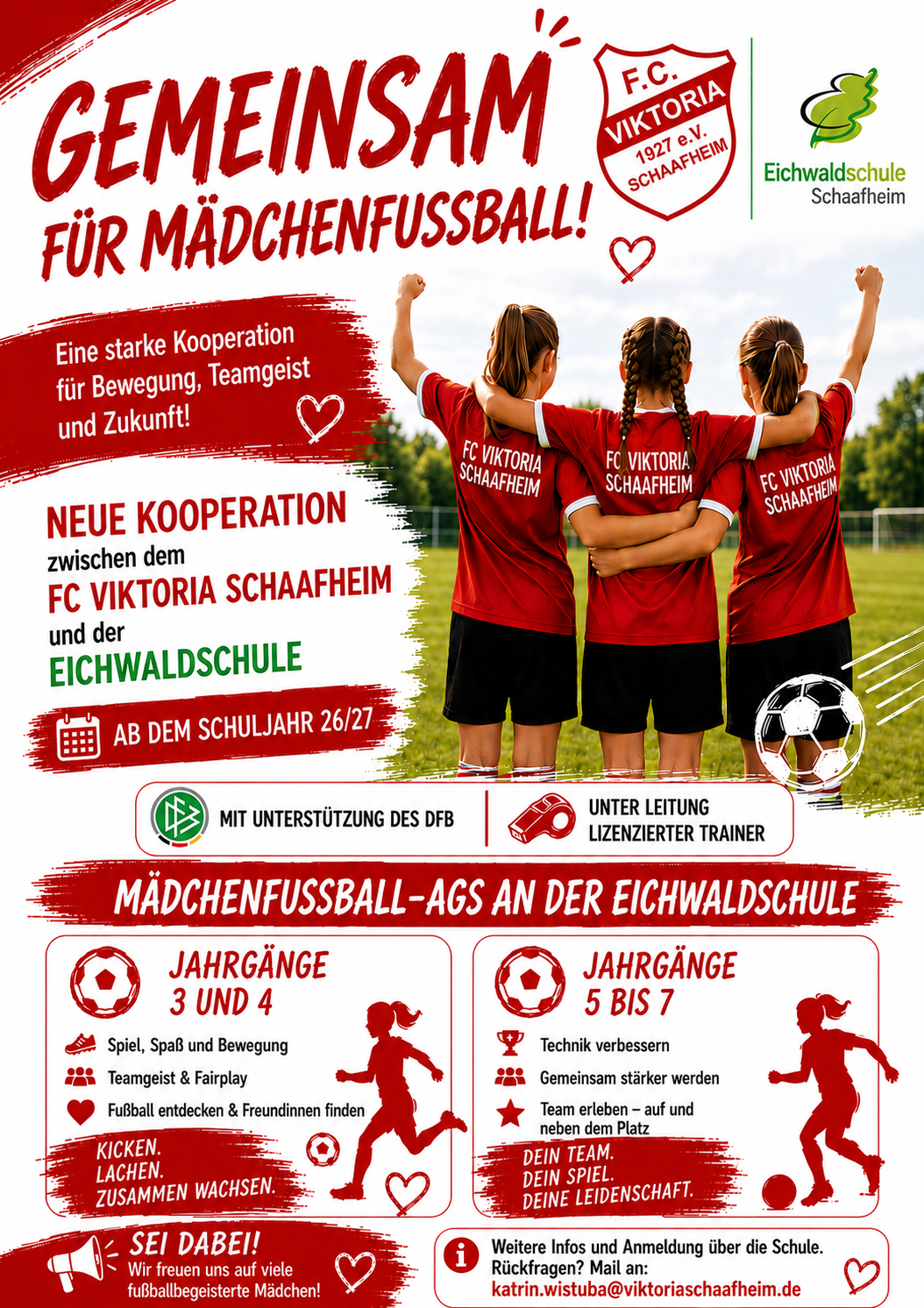 ⚽ Mädchenfußball-AG für die Jahrgänge 5–7-ab 30.9.!